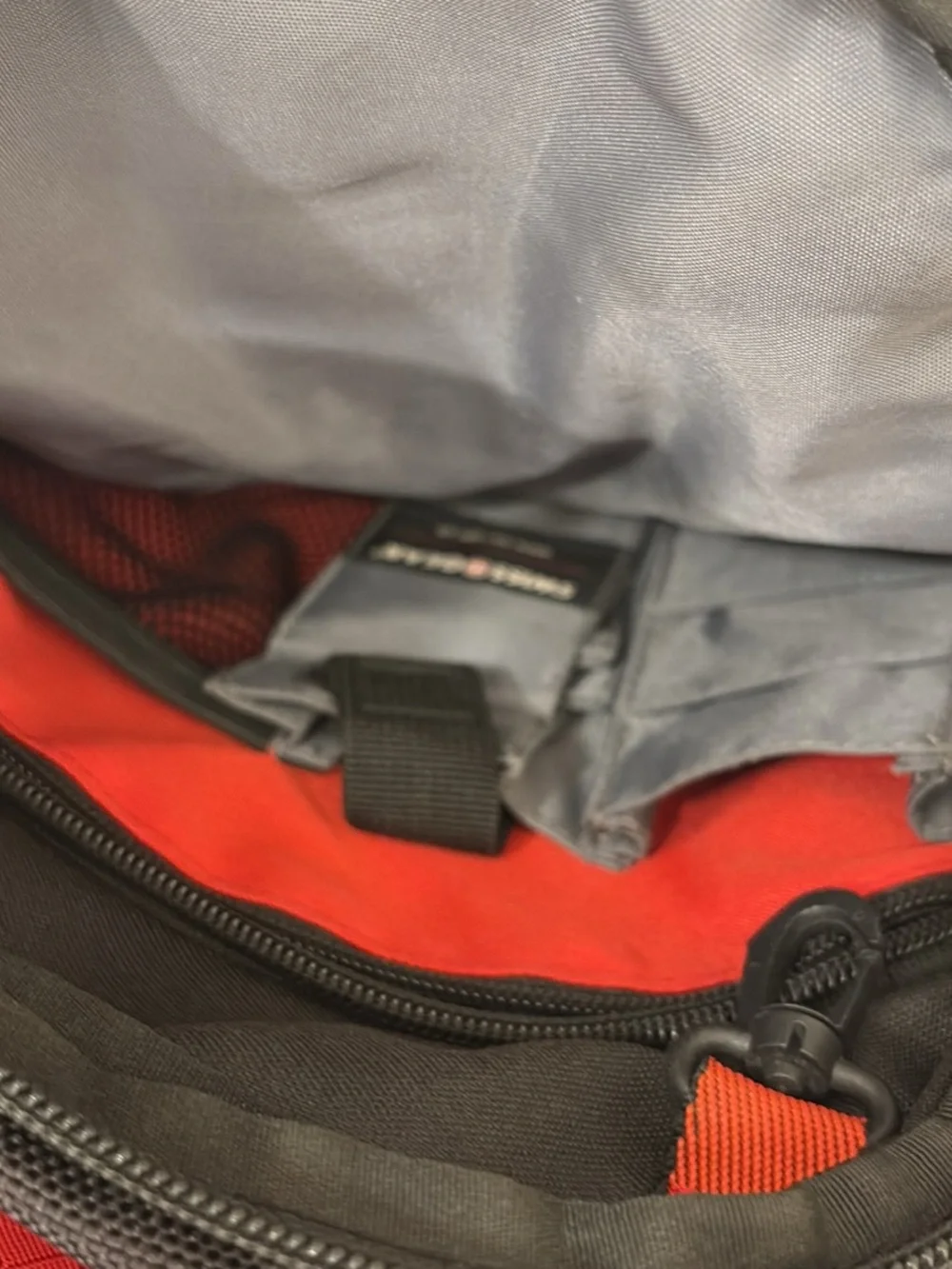 SwissGear Red and Black Backpack with Silver Accents